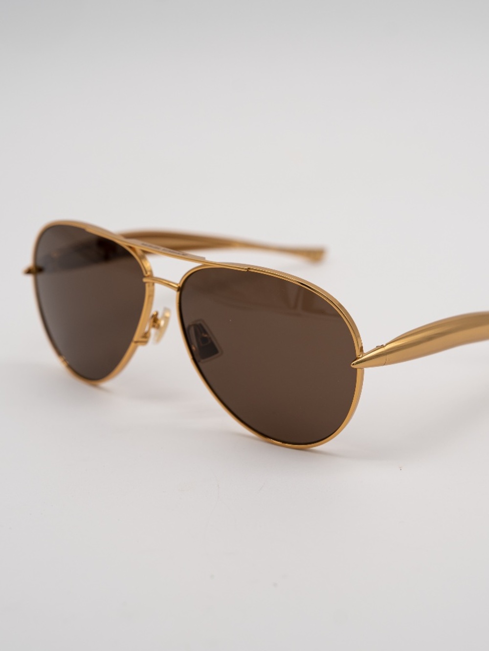 Bottega Veneta Sunglasses Sardine Pilot Aviator Gold Metal Brown
